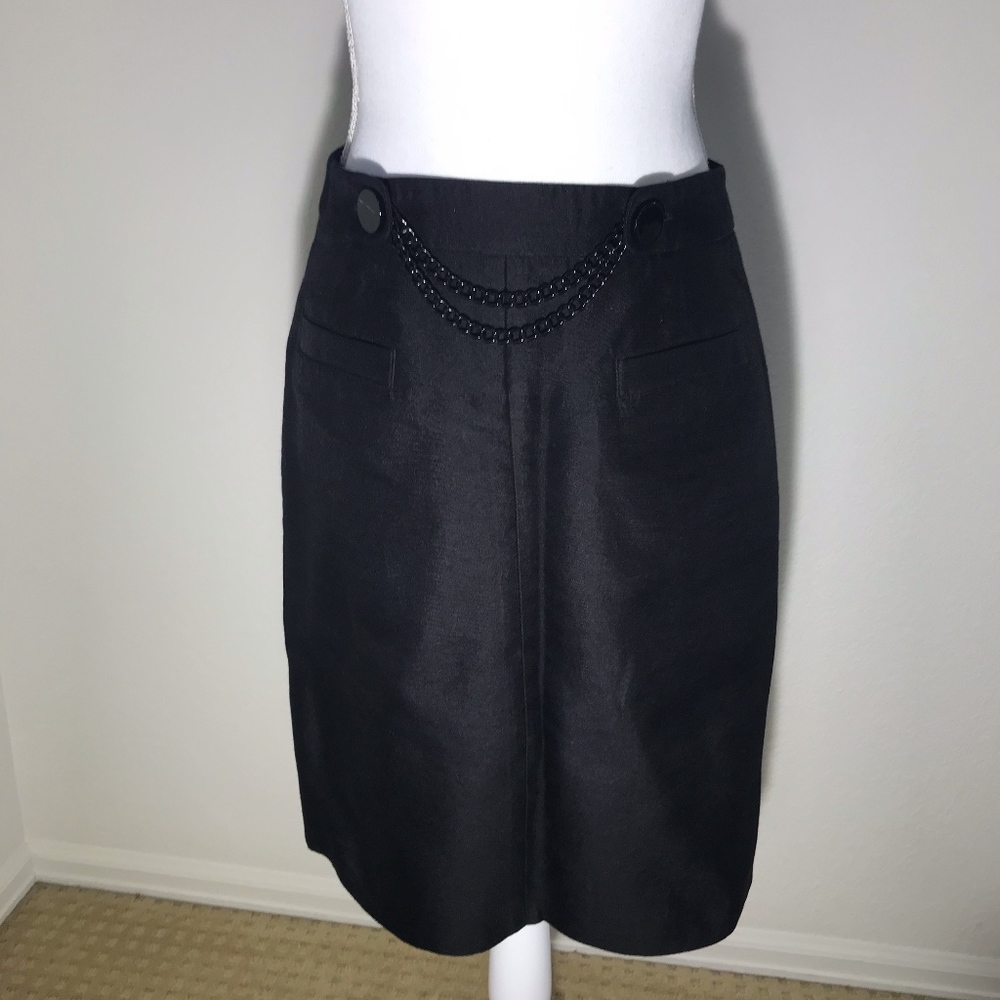 Kate Spade Black Chain Pencil Skirt Sz 6